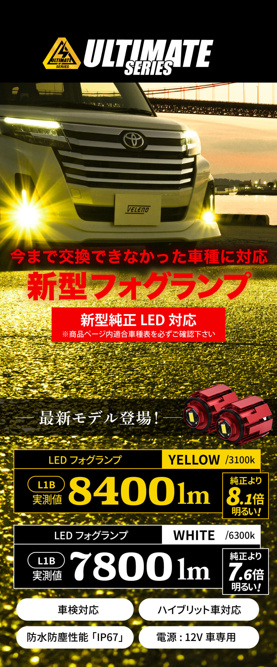 ヘッドライト史上最も明るいLEDヘッドライト/フォグランプ | VELENO 