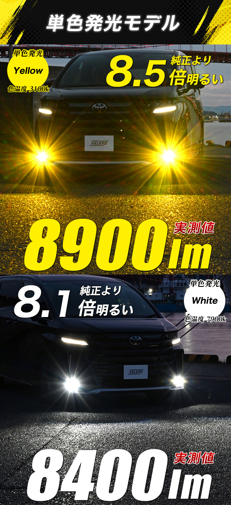 VELENO ULTIMATE LED 11800lm 3100K イエロー VELENO ULTIMATE Yellow